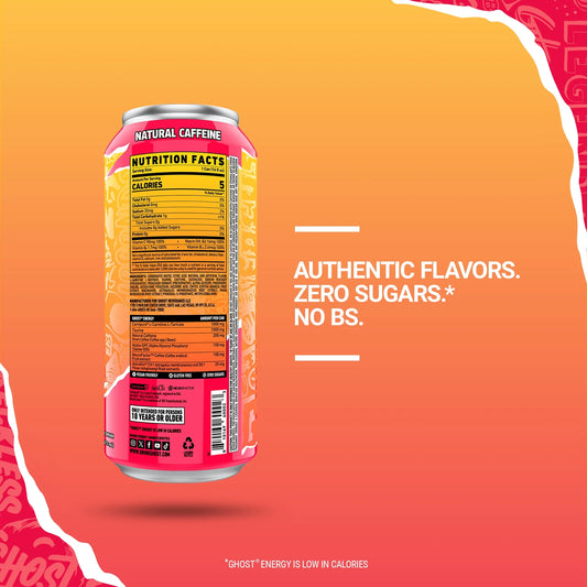 Zero Sugar Energy Drink, Strawbango, 16 Oz Can, 12 Pk