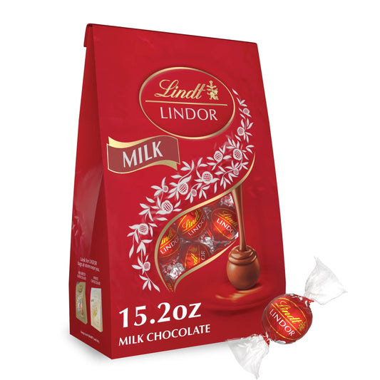 LINDOR Milk Chocolate Candy Truffles, 15.2 Oz. Bag