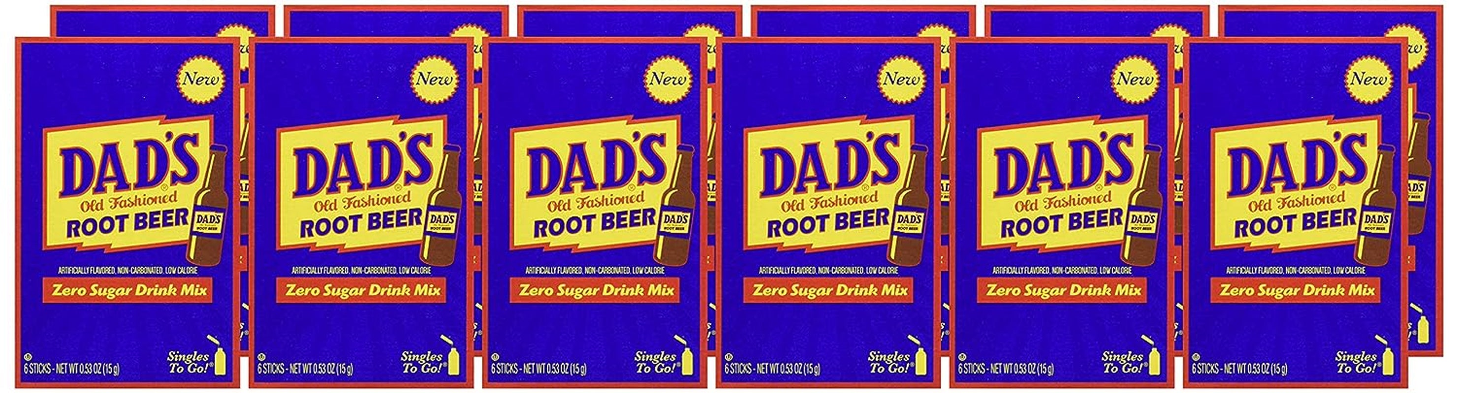 Dads Old Fashioned Root Beer Singles to Go Drink Mix 72 Stick Sugar Free