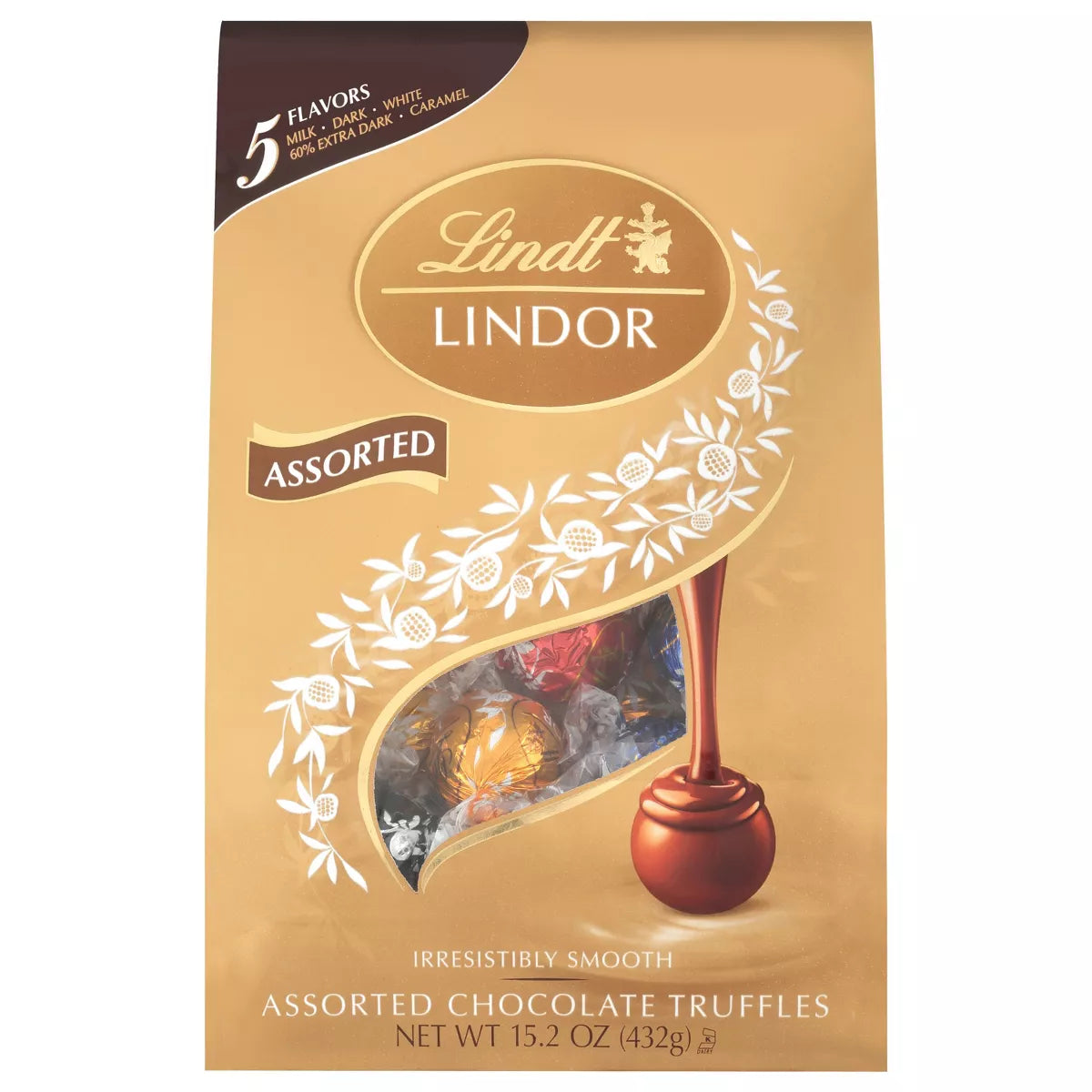 Lindt Lindor Assorted 5 Flavor Chocolate  Truffles - 15.2 Oz.