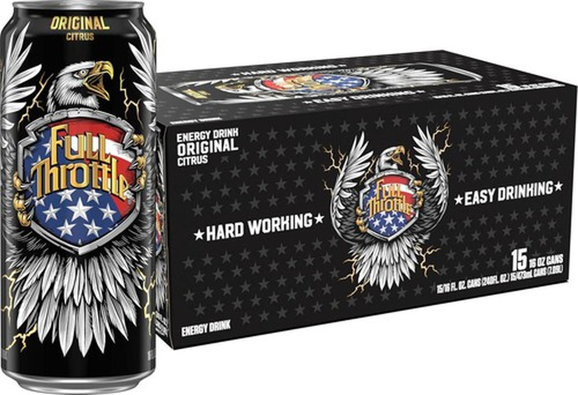 Full Throttle Citrus: Hard-Working Energy Drink. 16 Fl Oz (Pack of 15)