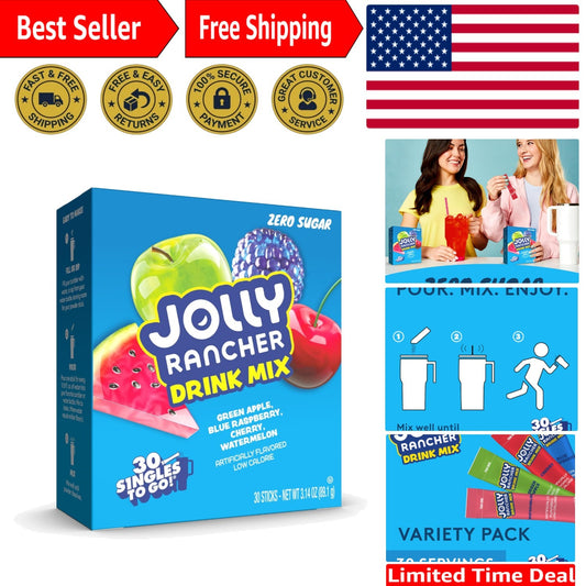 Jolly Rancher Singles to Go Variety Pack - Zero Sugar, 30 Servings of Flavor