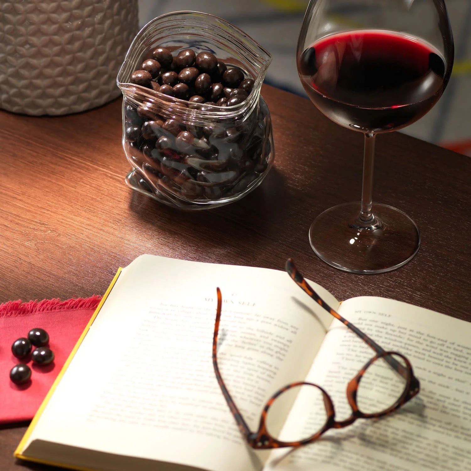 Dark Chocolate and Pomegranate Flavored Snacking Chocolate, Bag 7 Oz