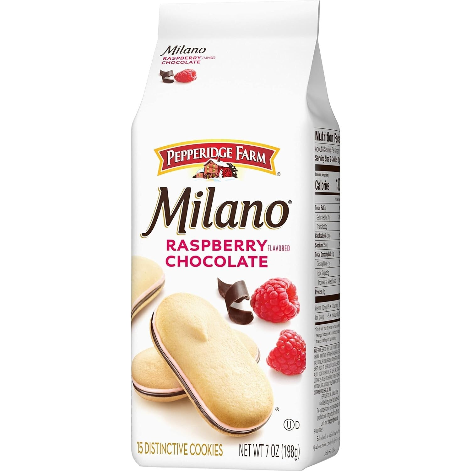 Milano Cookies, Raspberry Chocolate, 7 Oz. Bag