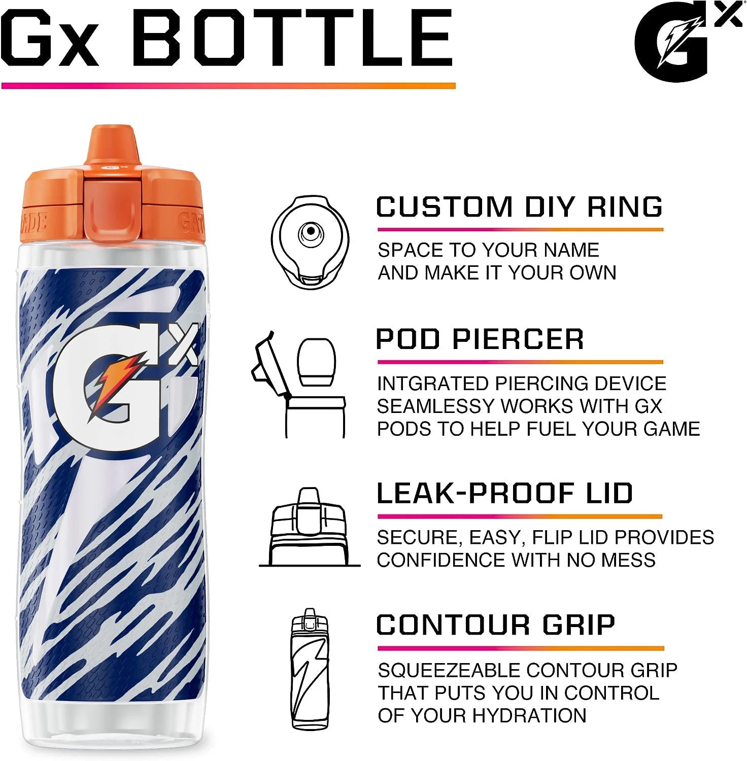 Gx Denver Broncos NFL 30 Fl Oz Water Bottle & Sports Towel Bundle