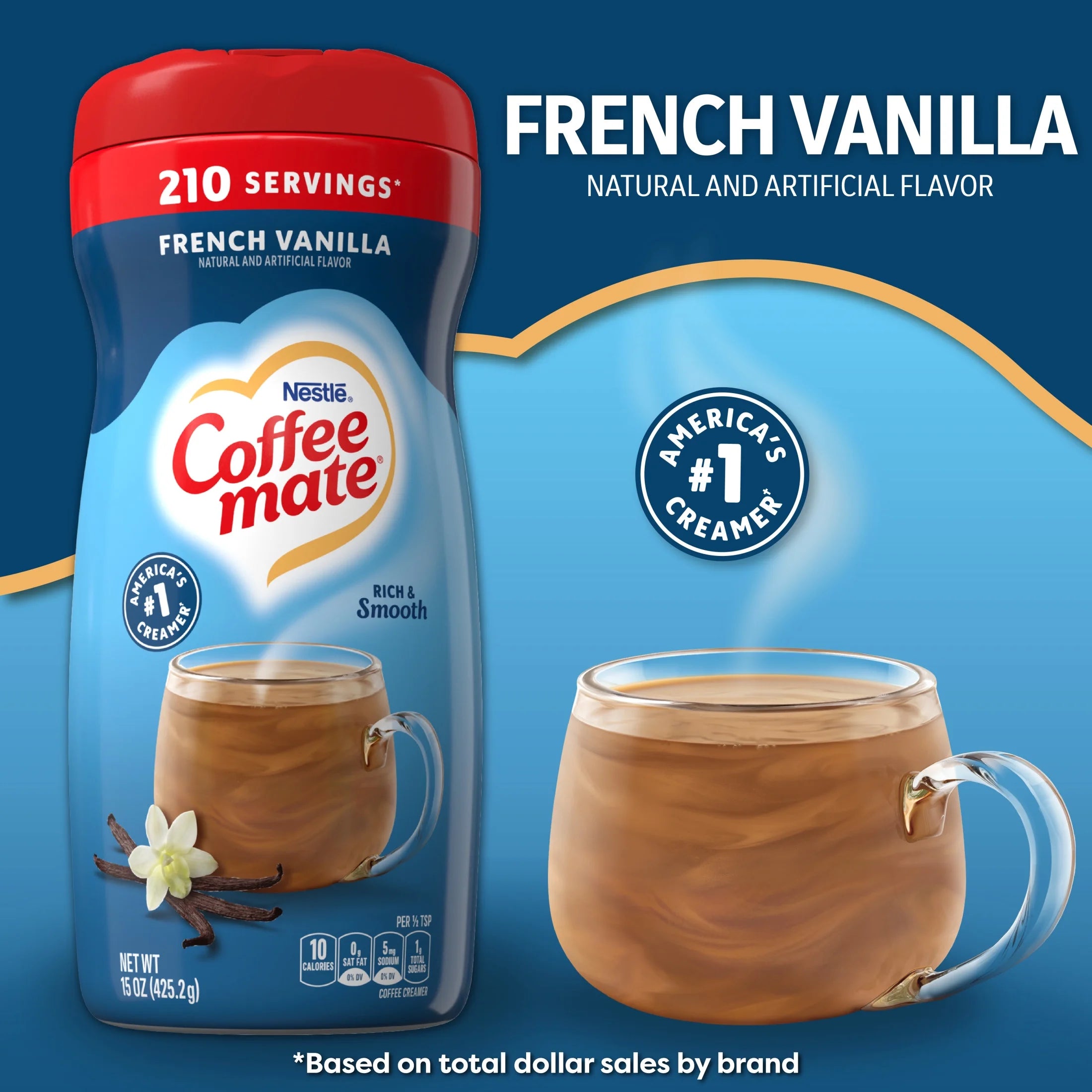 French Vanilla Powder Coffee Creamer, 15 Oz