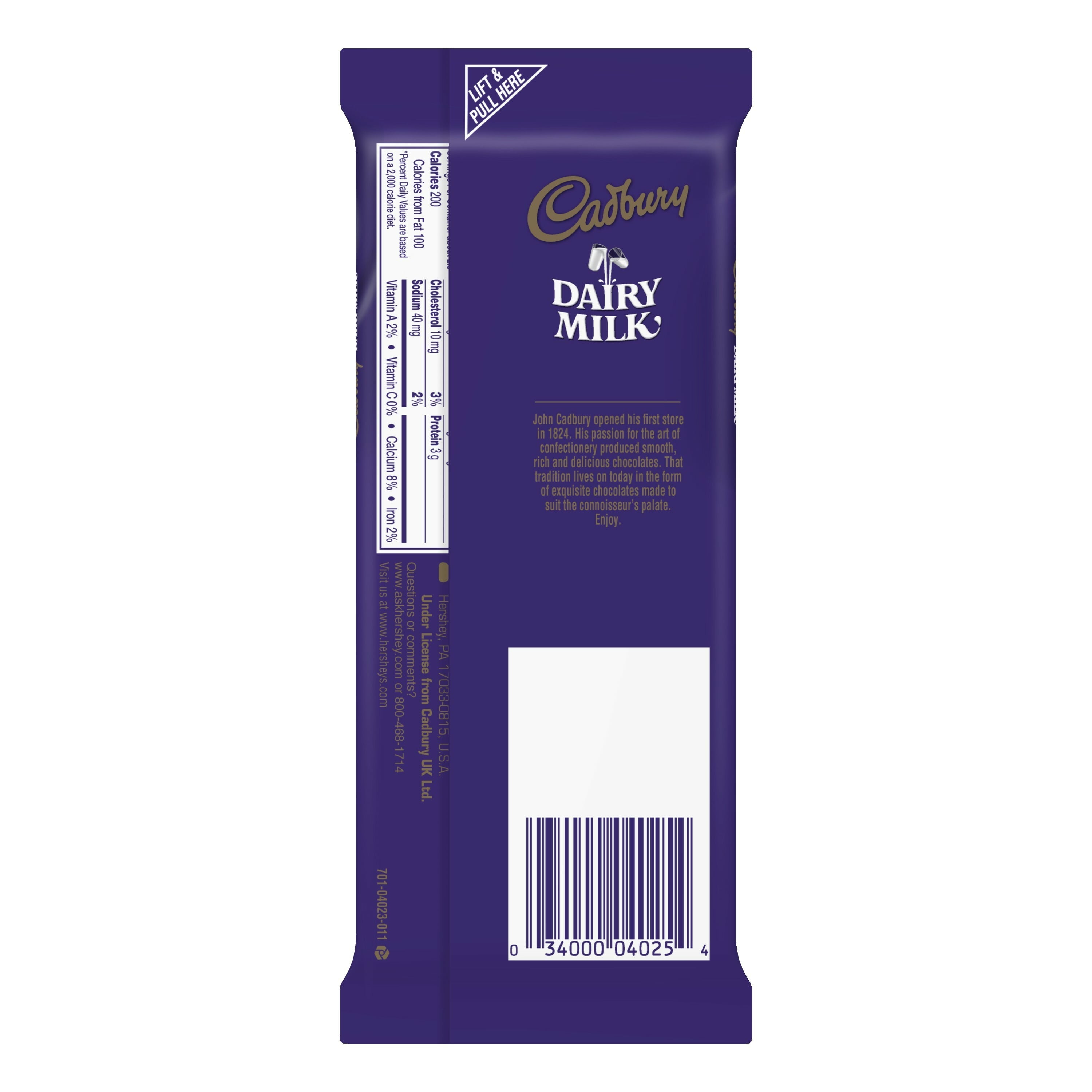 DAIRY MILK Milk Chocolate Full Size, Bulk Individually Wrapped Candy Bars, 3.5 Oz (14 Count)