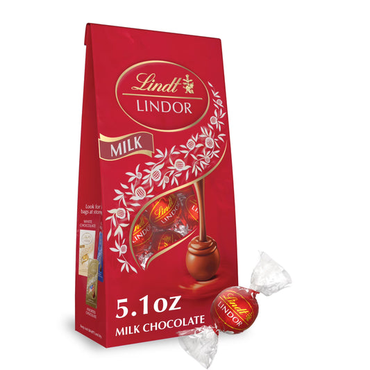 Lindor Milk Chocolate Candy Truffles, 5.1 Oz, Bag