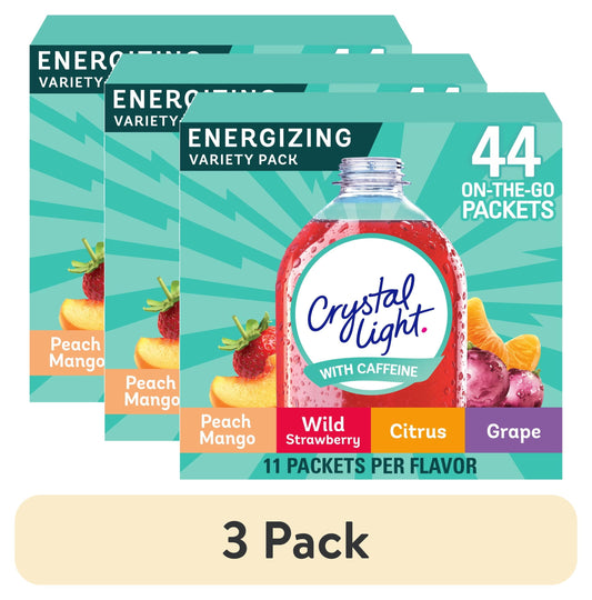 (3 Pack)  Energizing Variety Pack, 44 Ct On-The-Go Drink Mix Packets, Powders