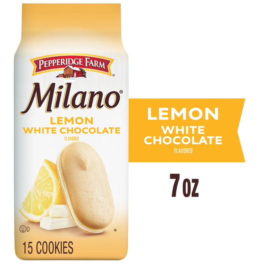 Milano White Chocolate Lemon Flavored Cookies, 7 Oz Bag