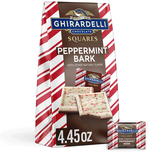 Dark Chocolate Peppermint Bark Chocolate Squares, 4.45 Oz Bag