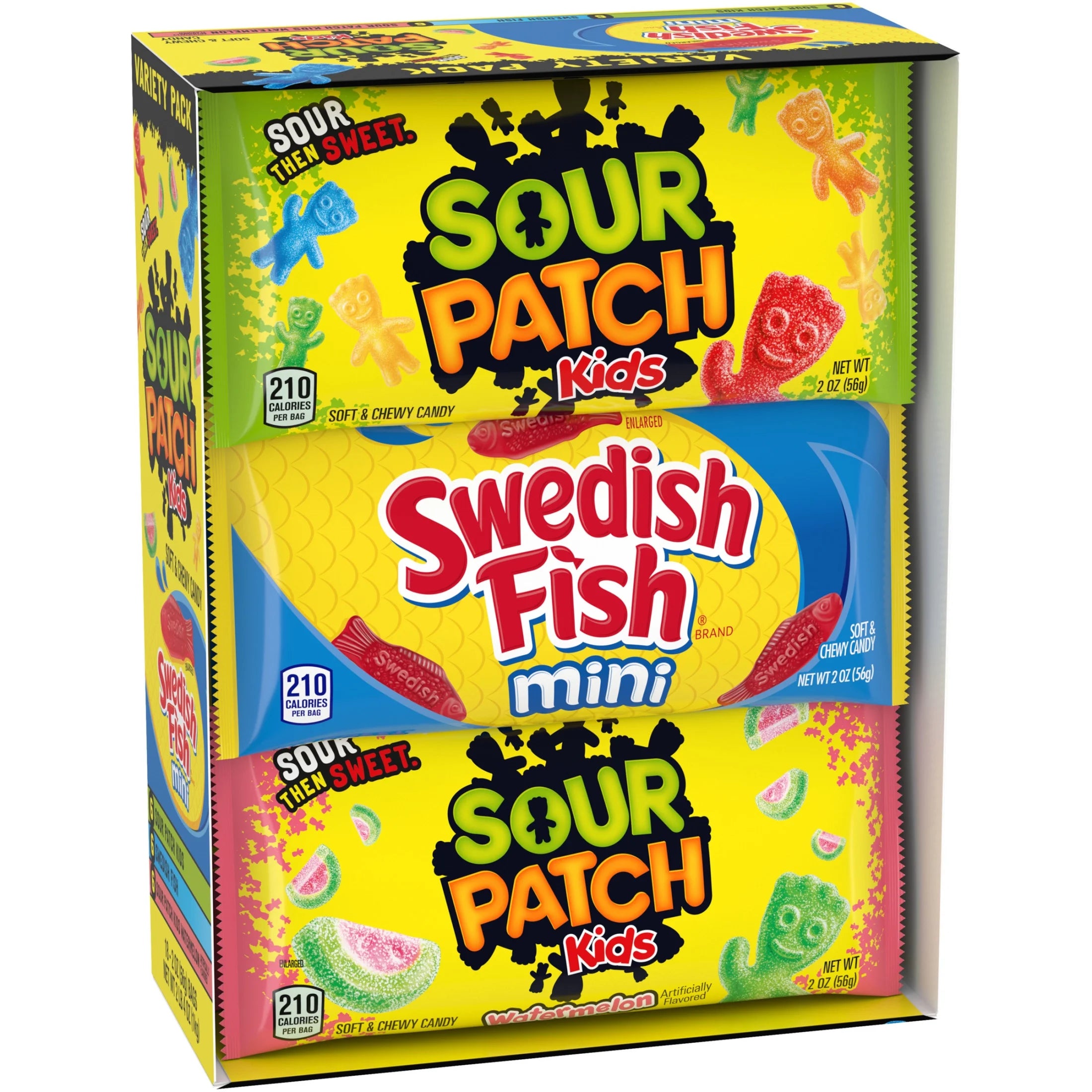 and SWEDISH FISH Mini Soft & Chewy Candy Variety Pack, Bulk Candy, 18 - 2 Oz Bags