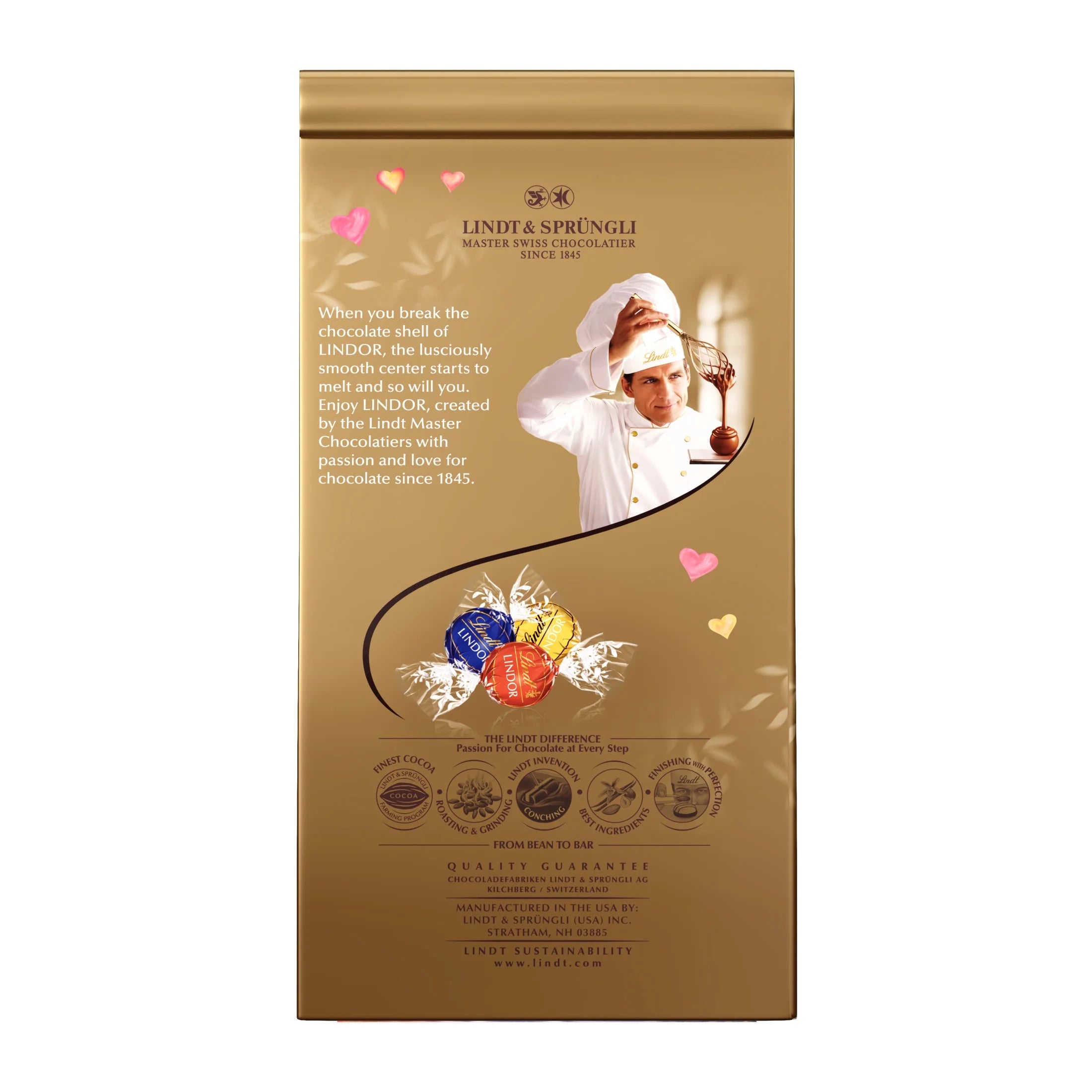 LINDOR Valentine'S Day Assorted Chocolate Candy Truffles, 8.5 Oz. Bag