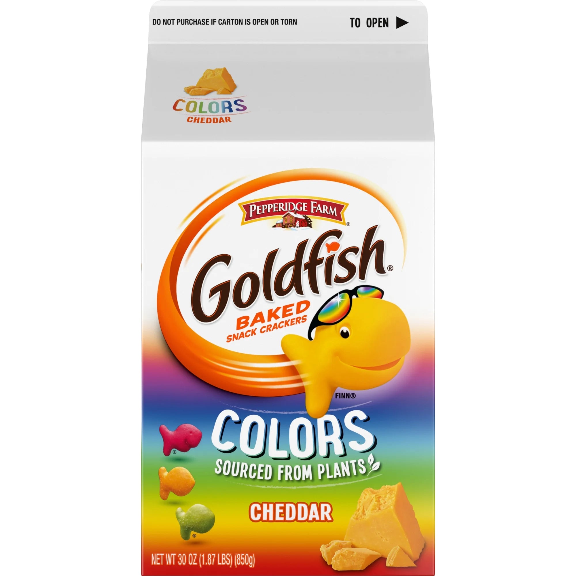Colors Cheddar Cheese Crackers, Baked Snack Crackers, 30 Oz Carton