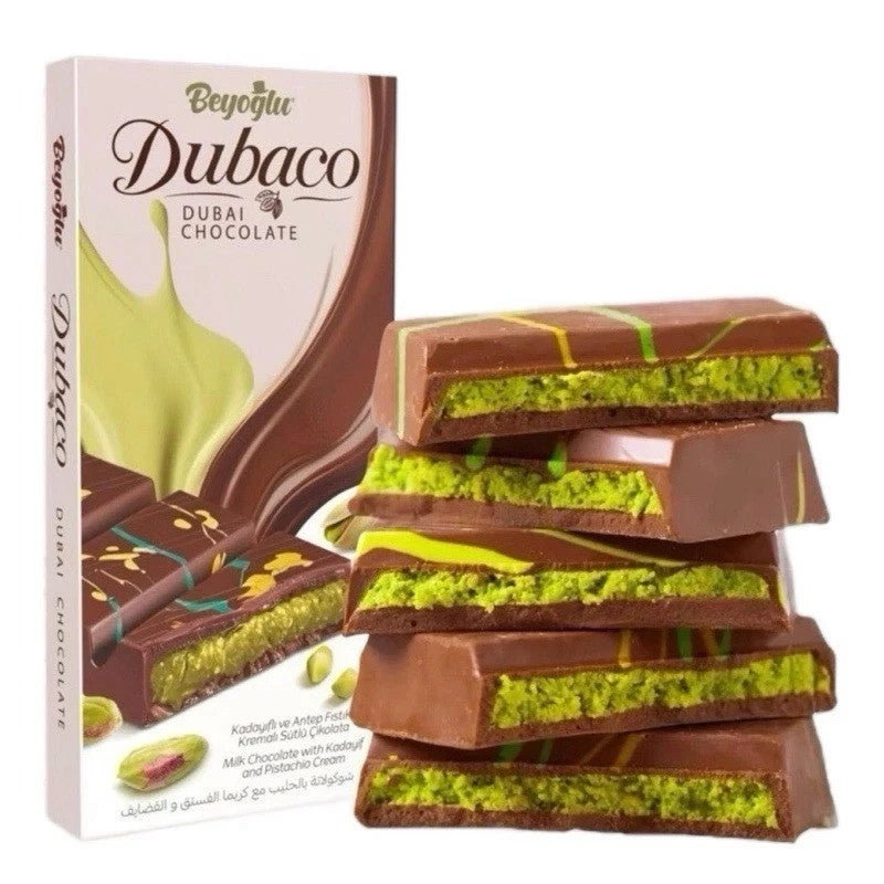 Dubai Chocolate Bar 95G - Viral Chocolate - Premium Hand Knafeh, Pistachio