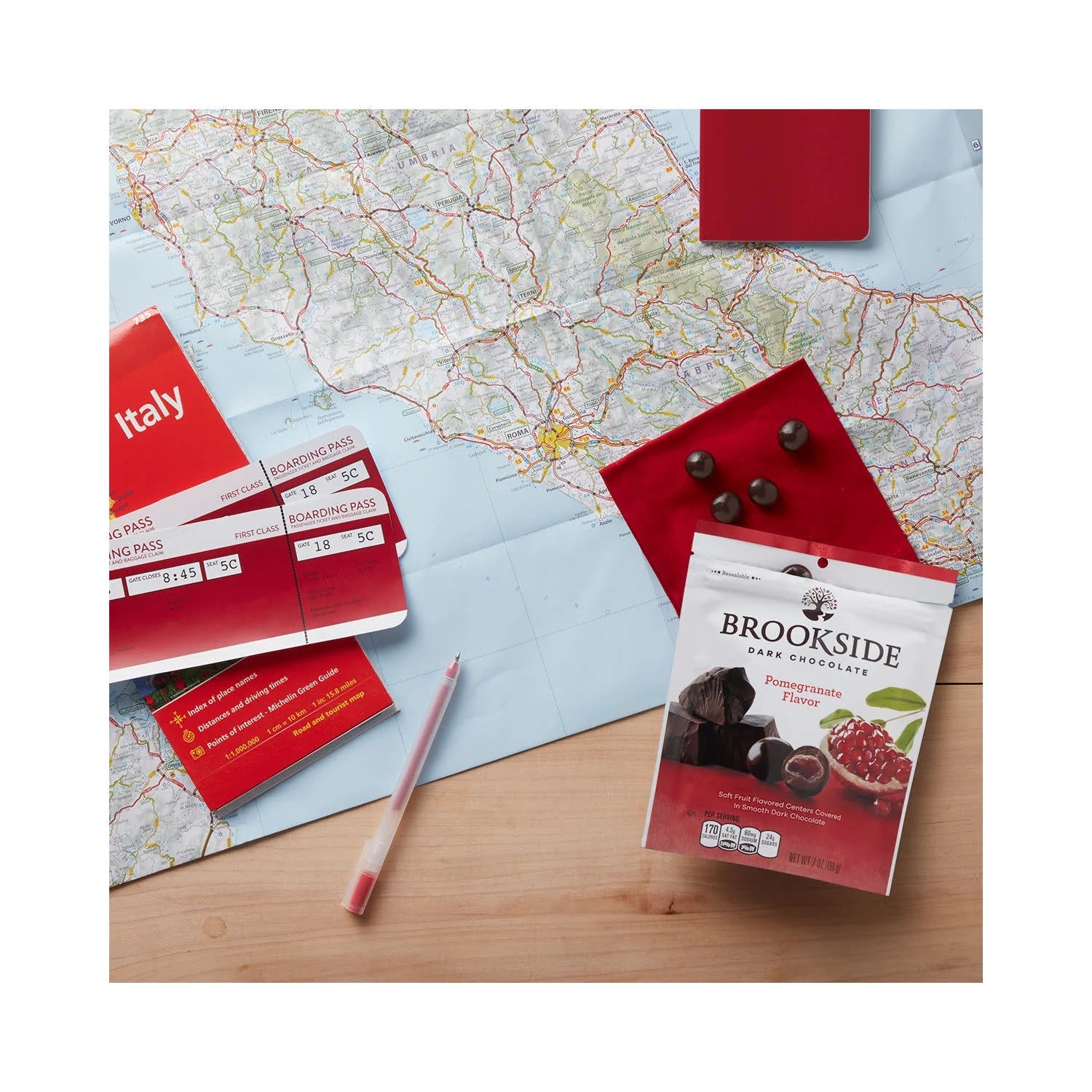 Dark Chocolate and Pomegranate Flavored Snacking Chocolate, Bag 7 Oz