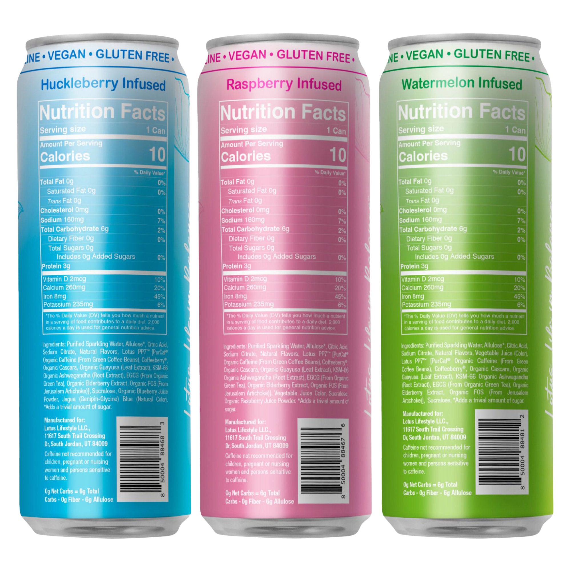 Lotus Energy Drink, Skinny Variety Pack, 12 Fl Oz, 15-Count