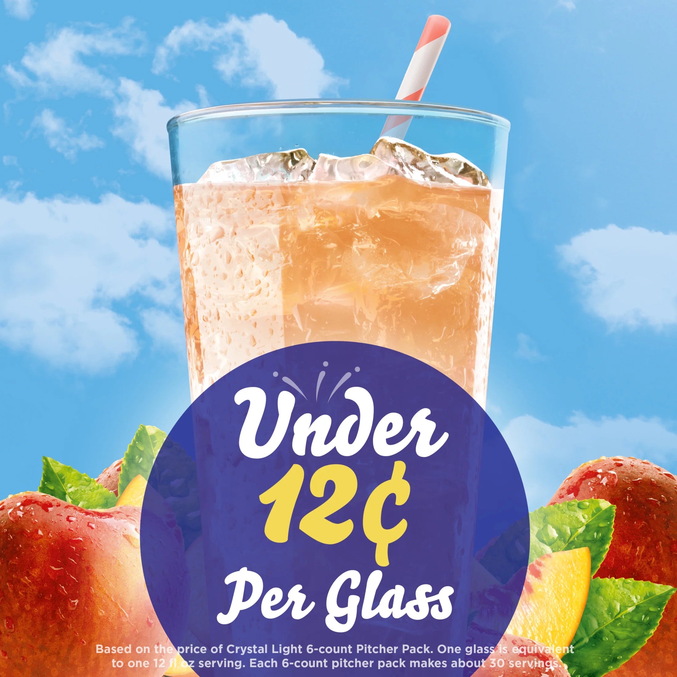 Drink Mix, 6 Pitcher Packets, for Flavorful Hydration and Shareable Refreshment, Peach Iced Tea Artificial Flavor, Made with Black Tea, 1.5 Oz