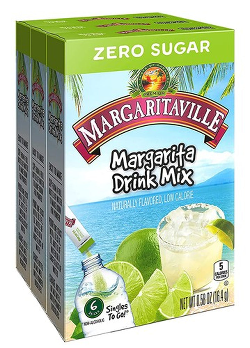 Margaritaville Singles to Go Drink Mix Pack of 3 Sugar Free 18 Servings
