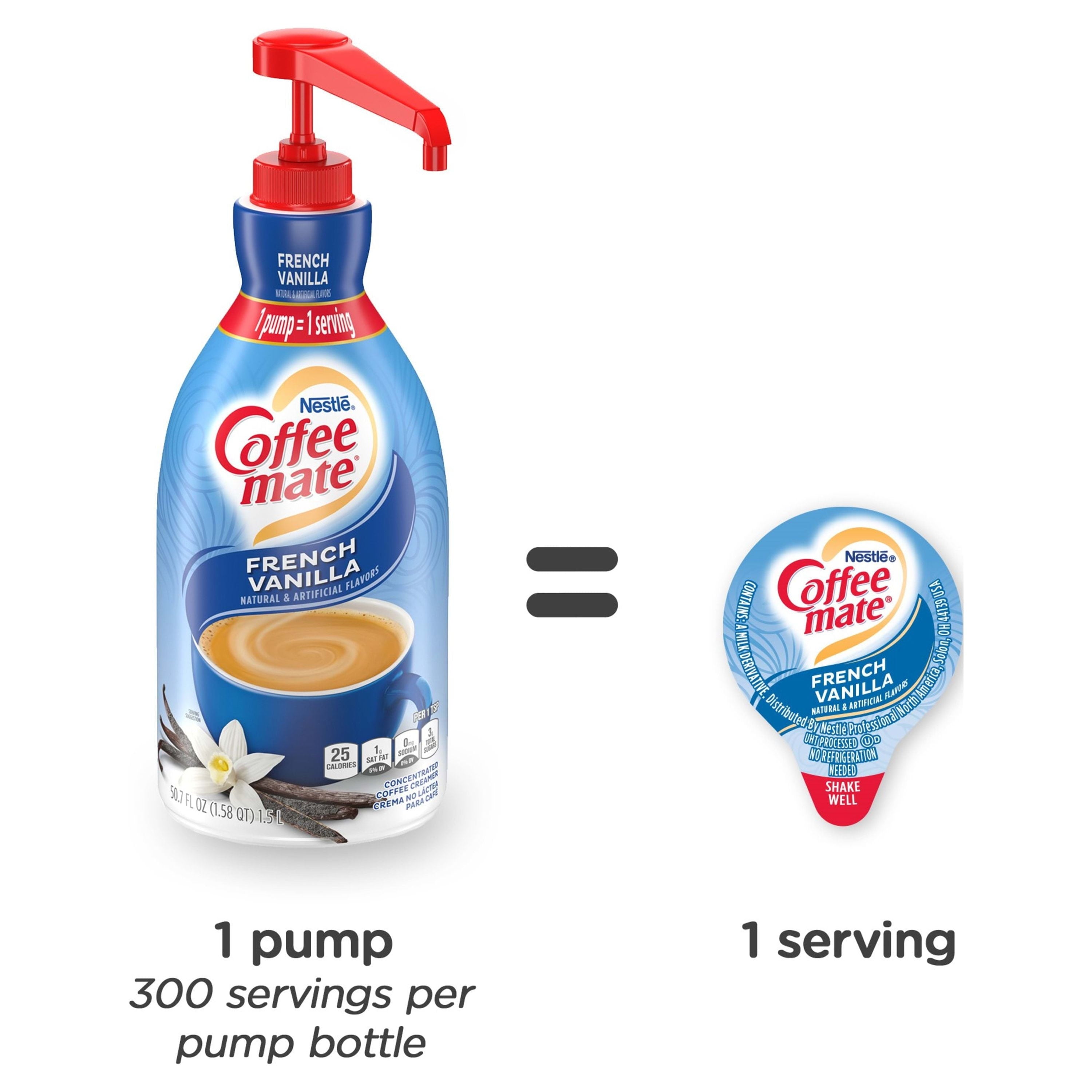 French Vanilla Liquid Coffee Creamer, Bulk Coffee Creamer Pump Bottle, 50.7 Oz