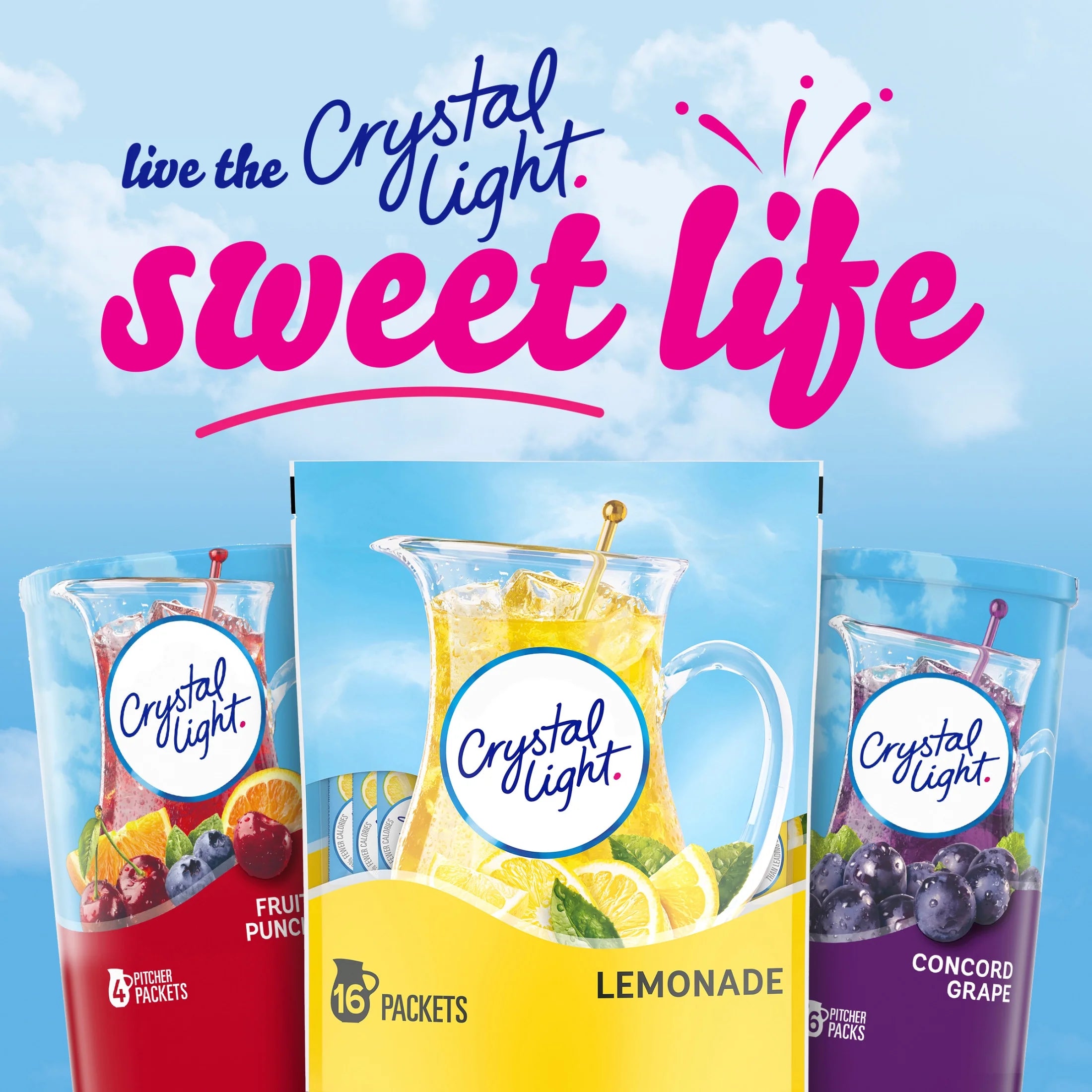 Drink Mix, 16 Pitcher Packets, for Flavorful Hydration and Shareable Refreshment, Lemonade, Flavored with Other Natural Flavor Zero Sugar, Low Calorie, 8.6 Oz