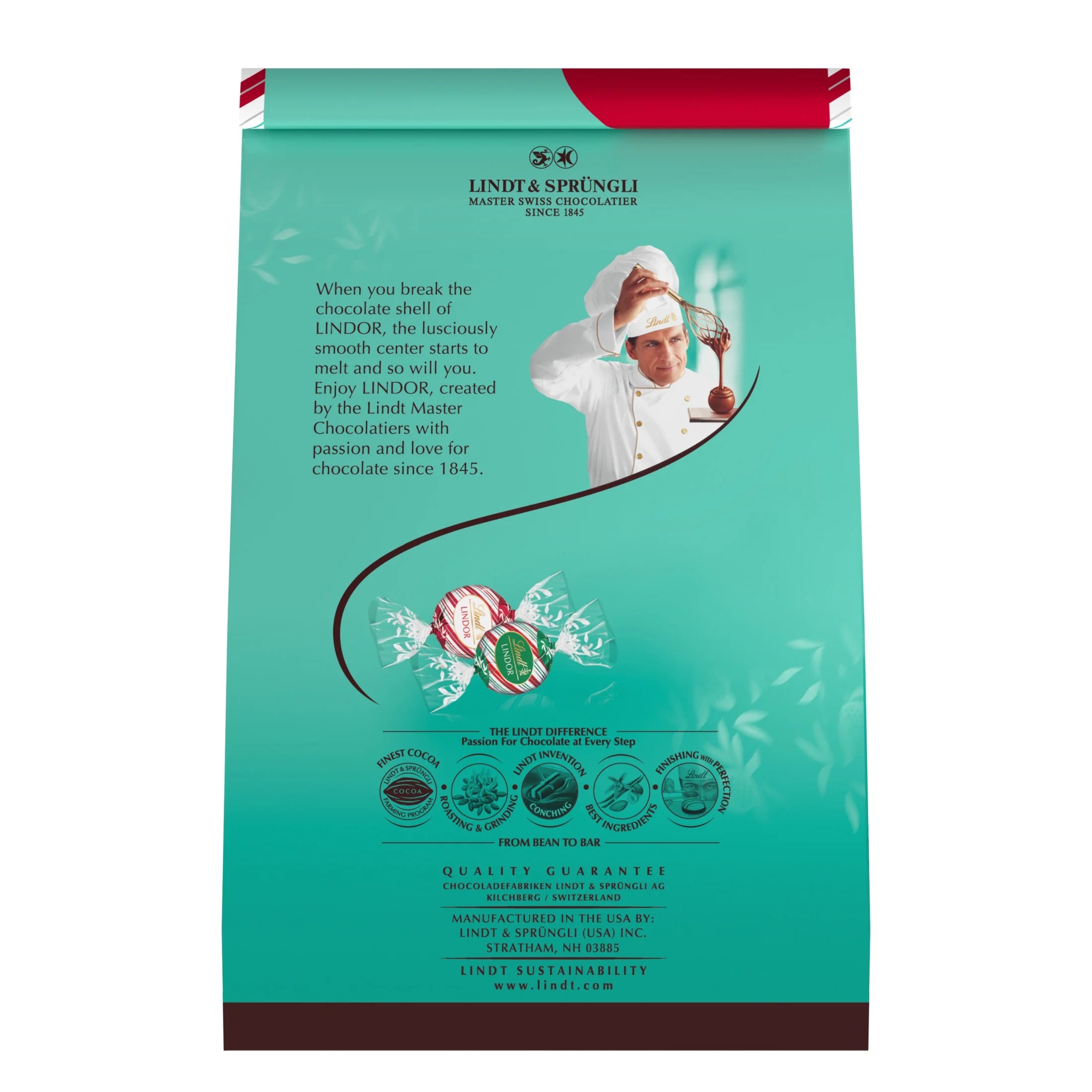 LINDOR Holiday Assorted Peppermint Chocolate Truffles, 12.7 Oz. Bag