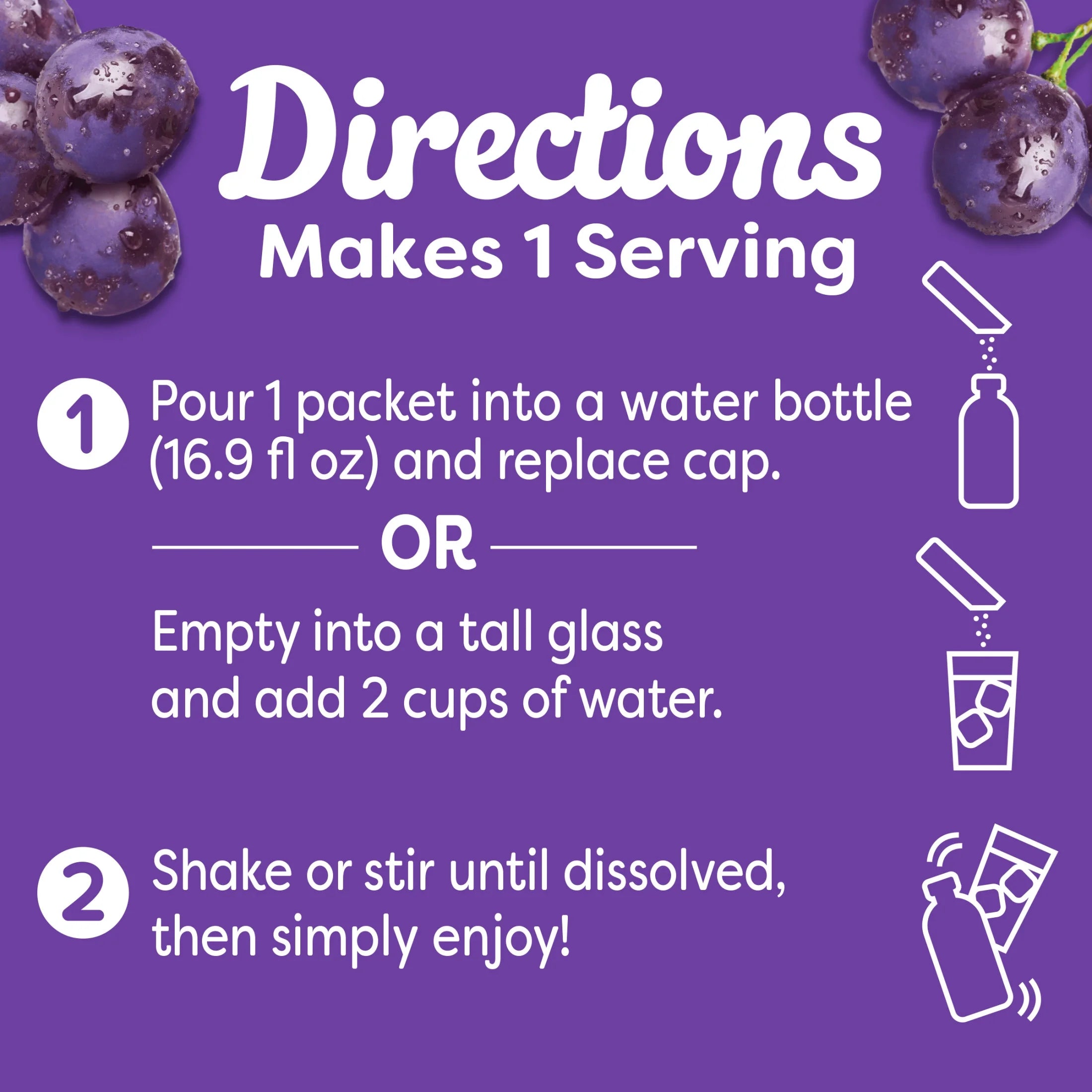 (3 Pack)  Drink Mix with Caffeine, 10 Packets, for Convenient On-The-Go Flavorful Hydration, Grape Natural Flavor with Other Natural Flavors, Zero Sugar, 1.1 Oz