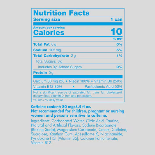 4 -Pack 8.4 - Fl Oz  Sugarfree Energy Drink