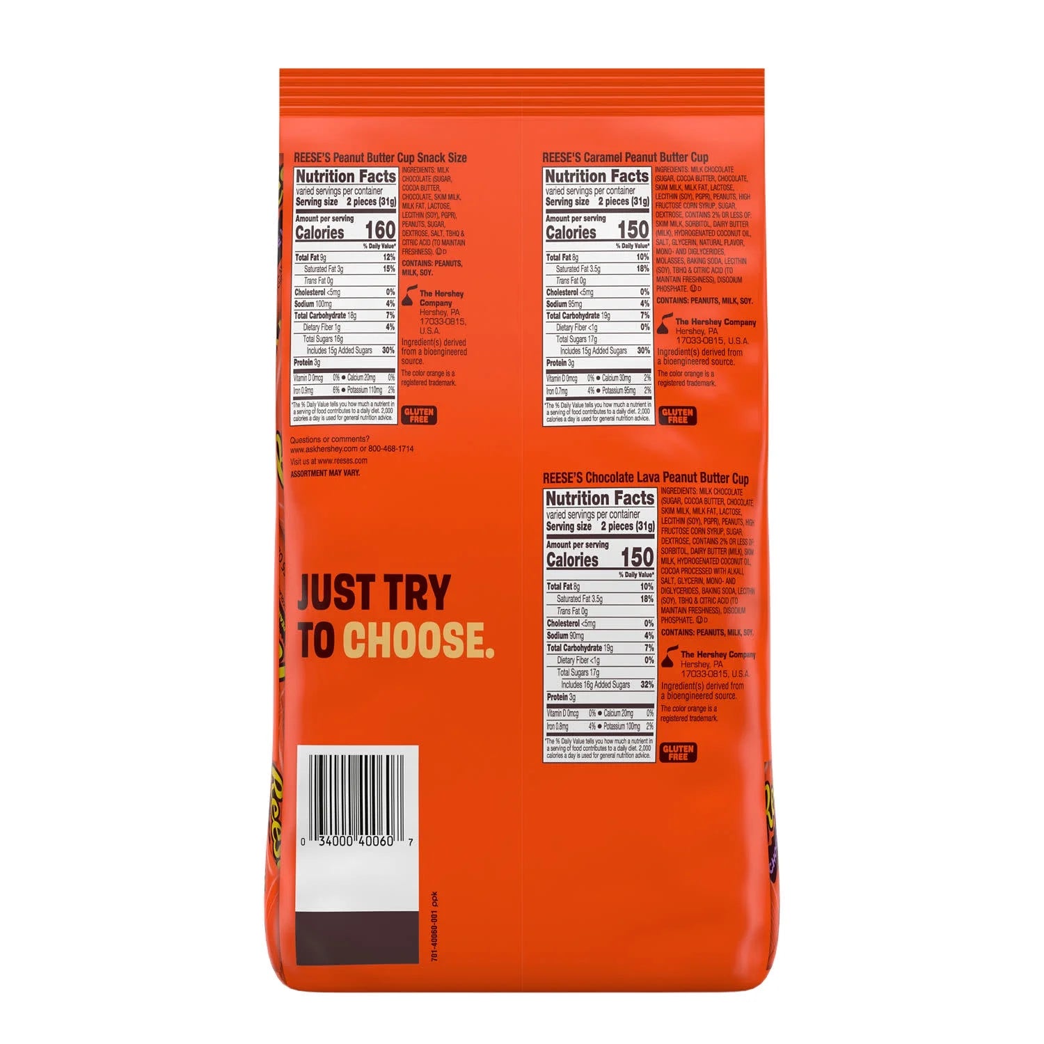 Assorted Flavored Snack Size Peanut Butter Cups Candy, Party Pack 28.05 Oz