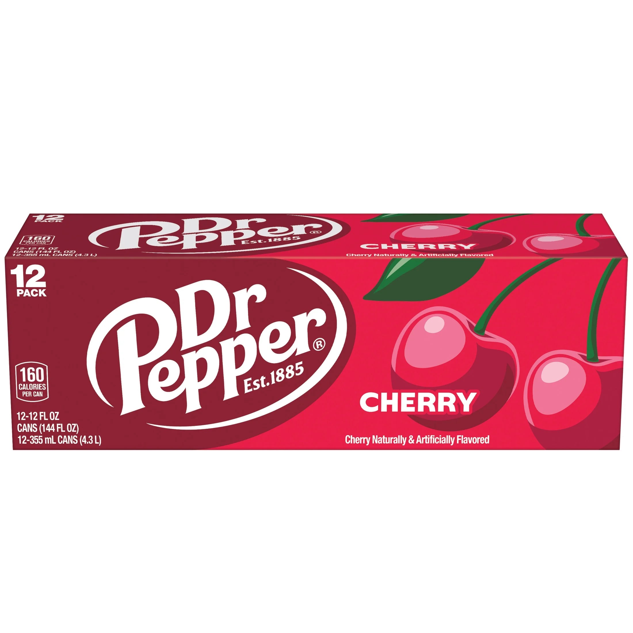 Dr Pepper Cherry Soda Pop, 12 Fl Oz, 12 Pack Cans