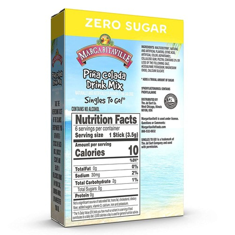 Margaritaville Singles to Go Drink Mix Pack of 4 Sugar Free Margarita Flavor