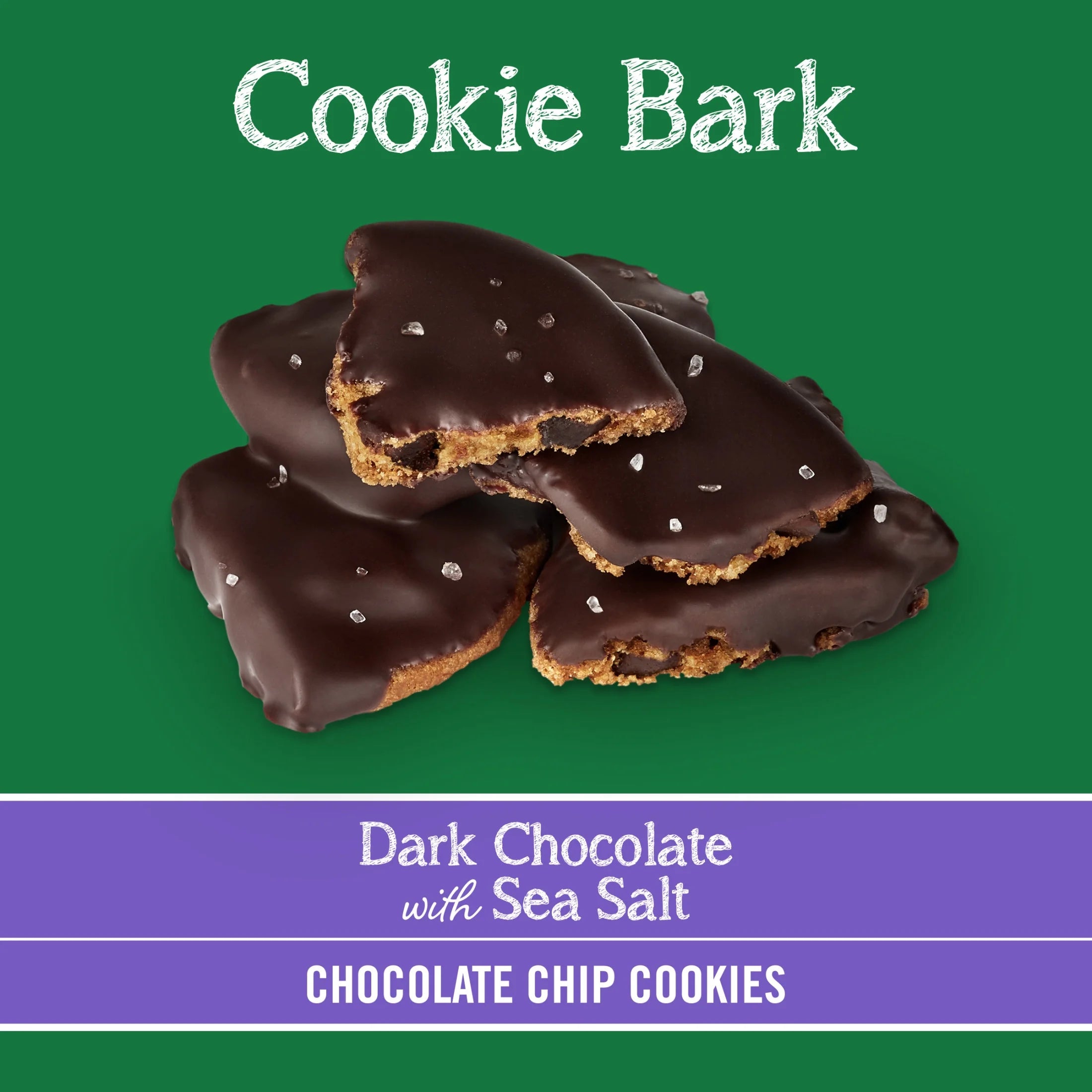 (3 Pack)  Cookie Bark, Chocolate Chip Cookies with Dark Chocolate and Sea Salt, 5 Oz