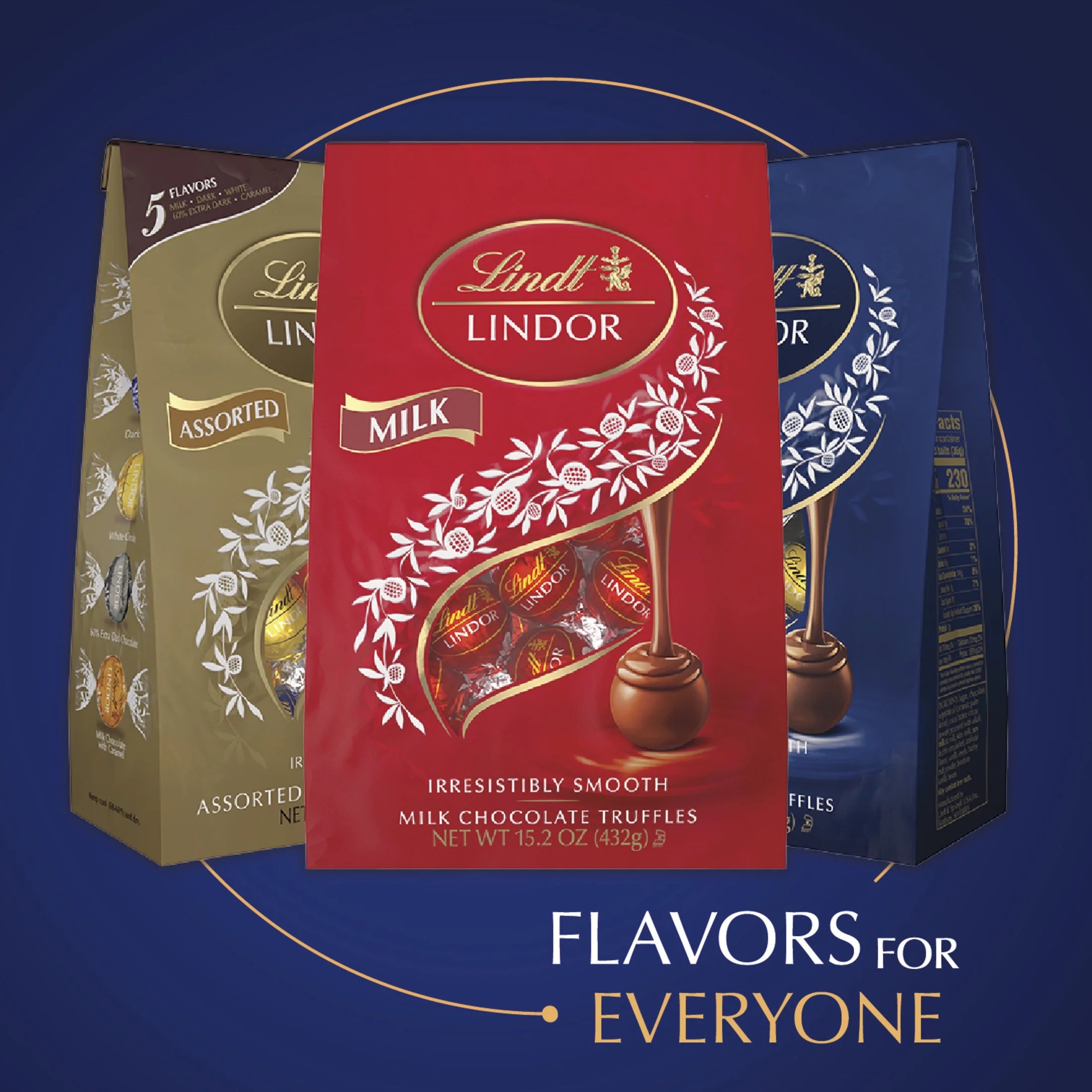 Lindor Assorted Dark Chocolate Candy Truffles, 15.2 Oz. Bag