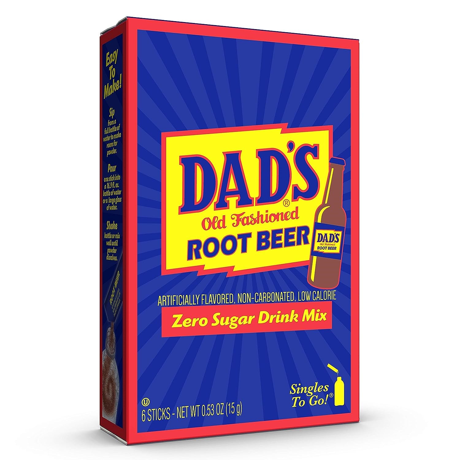 Dads Old Fashioned Root Beer Singles to Go Drink Mix 72 Stick Sugar Free