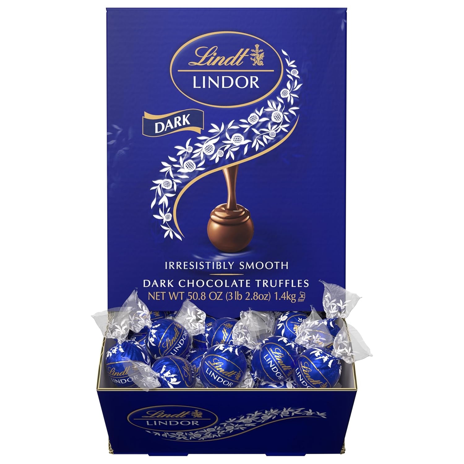 LINDOR Dark Chocolate Candy Truffles, Dark Chocolate with Smooth, Melting Truffle Center, 50.8 Oz., 120 Count