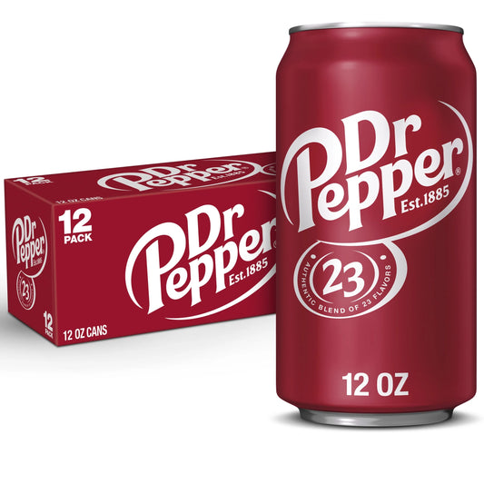 Dr Pepper Soda Pop, 12 Fl Oz, 12 Pack Cans