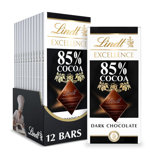 EXCELLENCE 85% Cocoa Dark Chocolate Bar, Dark Chocolate Candy, 3.5 Oz. (12 Pack)