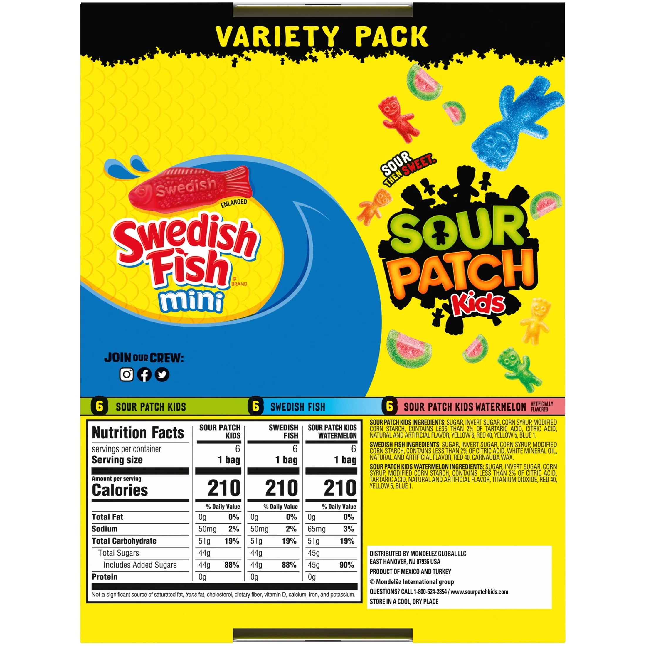 and SWEDISH FISH Mini Soft & Chewy Candy Variety Pack, Bulk Candy, 18 - 2 Oz Bags