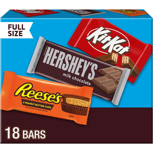Hershey'S, Kit Kat and Reese'S Assorted Milk Chocolate Candy, Variety Box 27.3 Oz, 18 Count