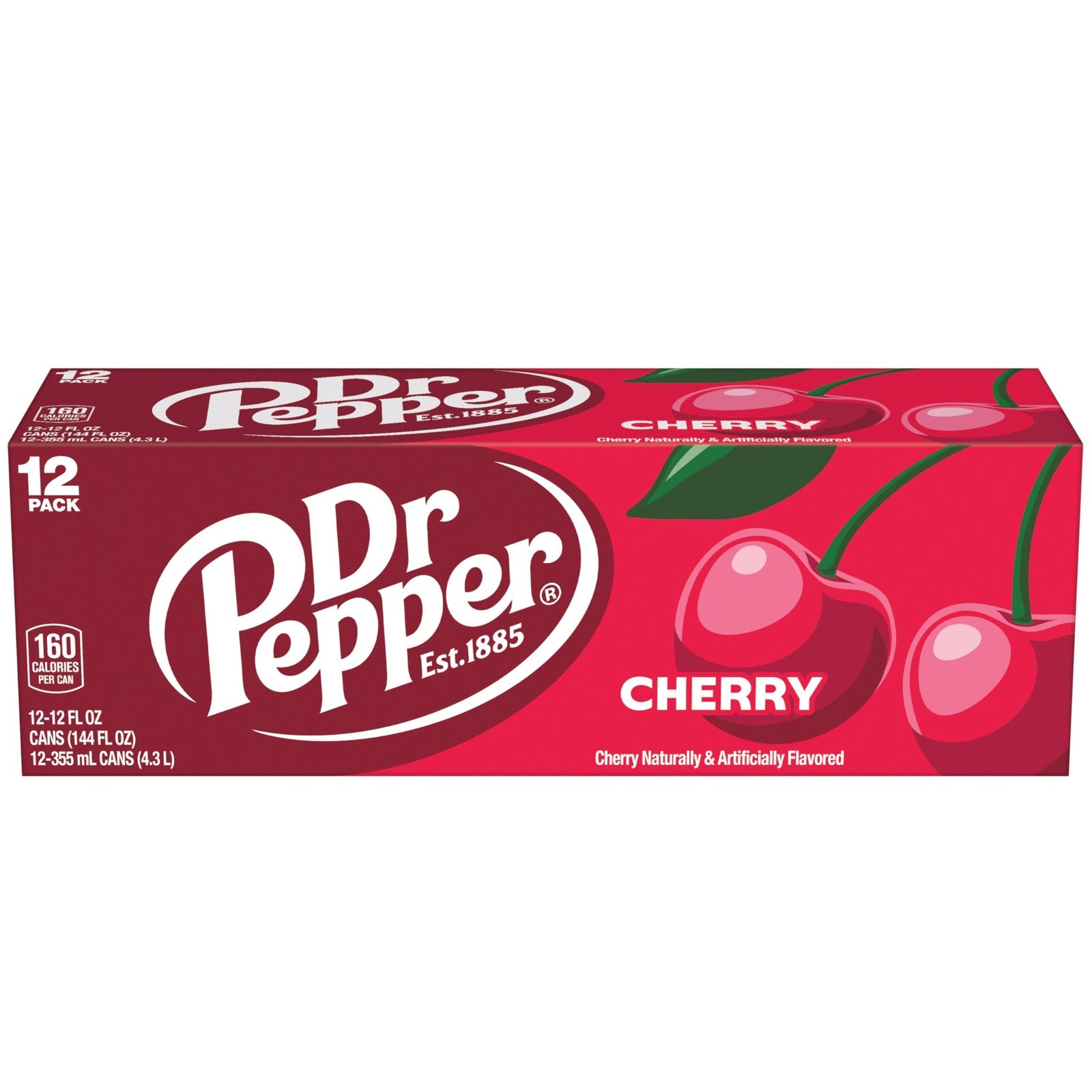 Dr Pepper Original Cherry Cream Soda 12 Fl Oz Pack of 12 Unique Flavor Drink