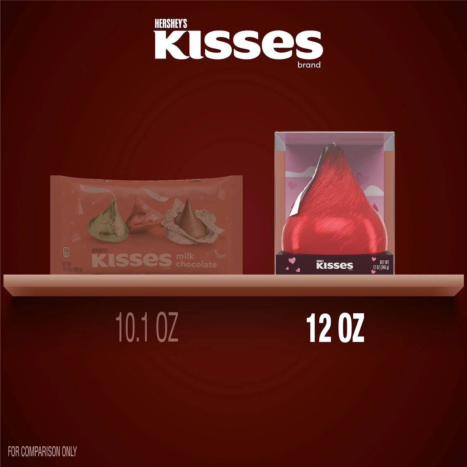 KISSES Milk Chocolate, Valentine'S Candy Gift Box, 12 Oz