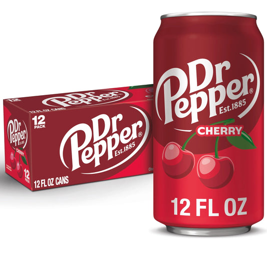 Dr Pepper Cherry Soda Pop, 12 Fl Oz, 12 Pack Cans