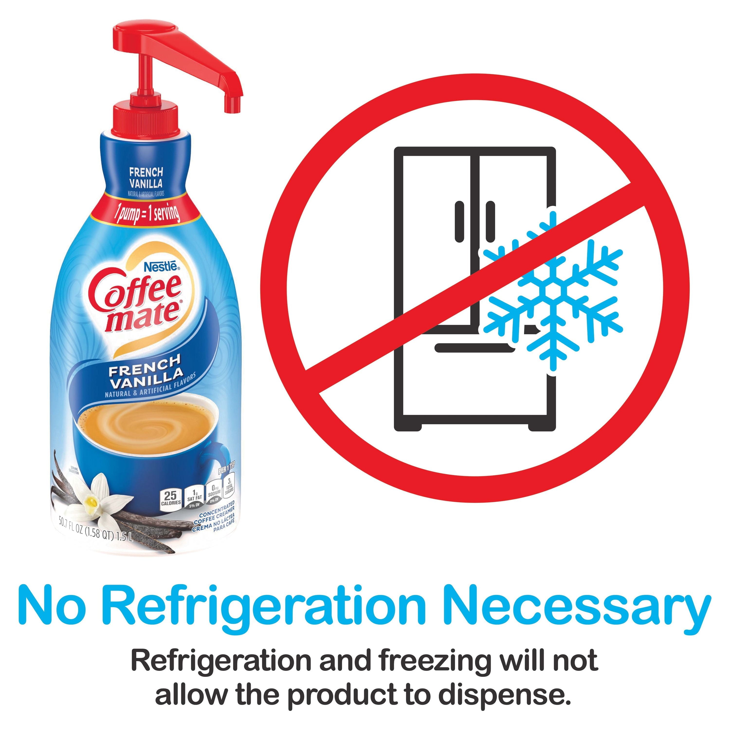 French Vanilla Liquid Coffee Creamer, Bulk Coffee Creamer Pump Bottle, 50.7 Oz