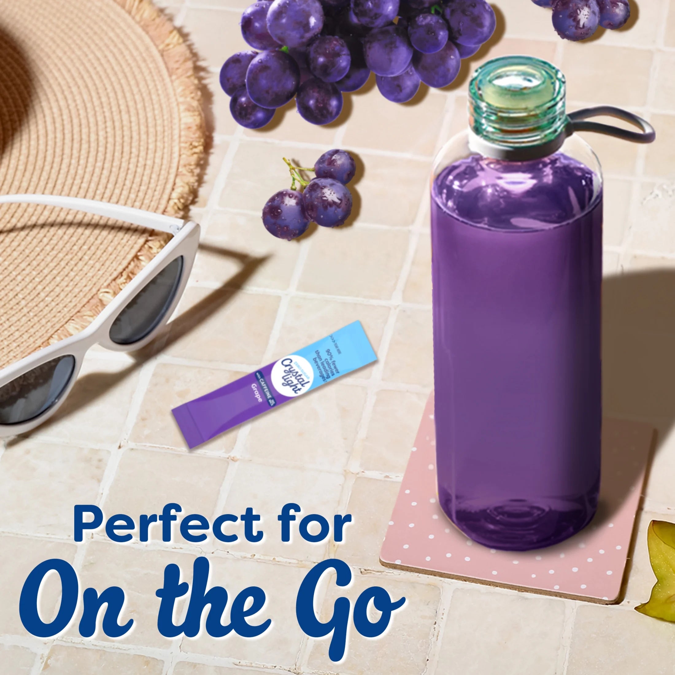 (3 Pack)  Drink Mix with Caffeine, 10 Packets, for Convenient On-The-Go Flavorful Hydration, Grape Natural Flavor with Other Natural Flavors, Zero Sugar, 1.1 Oz