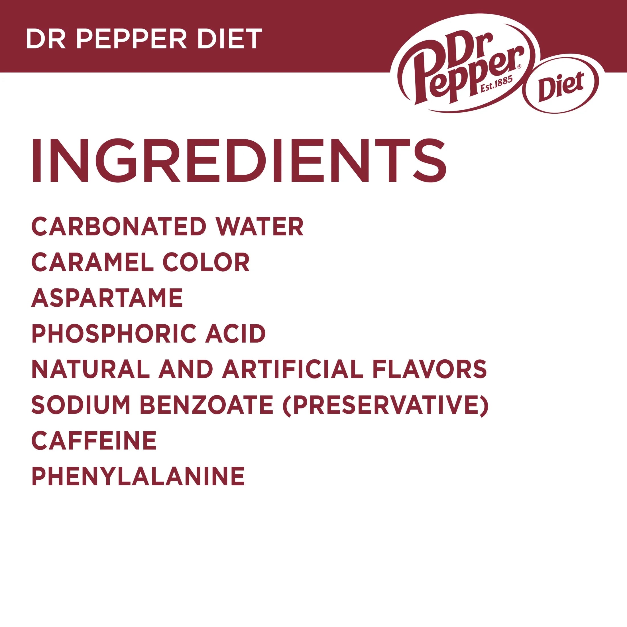 Diet Dr Pepper Soda Pop, 12 Fl Oz, 24 Pack Cans