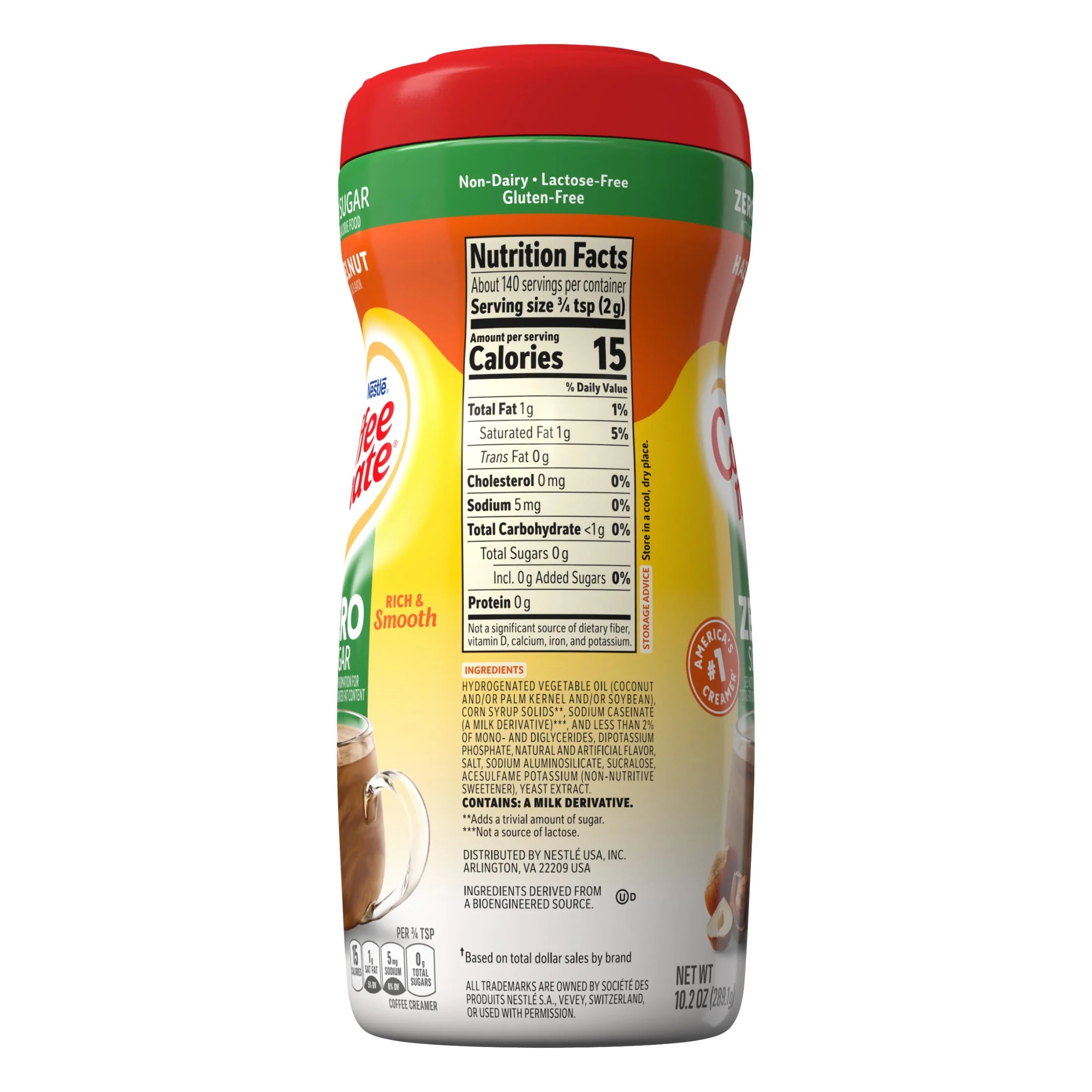 Hazelnut Sugar-Free Powder Coffee Creamer, 10.2 Oz