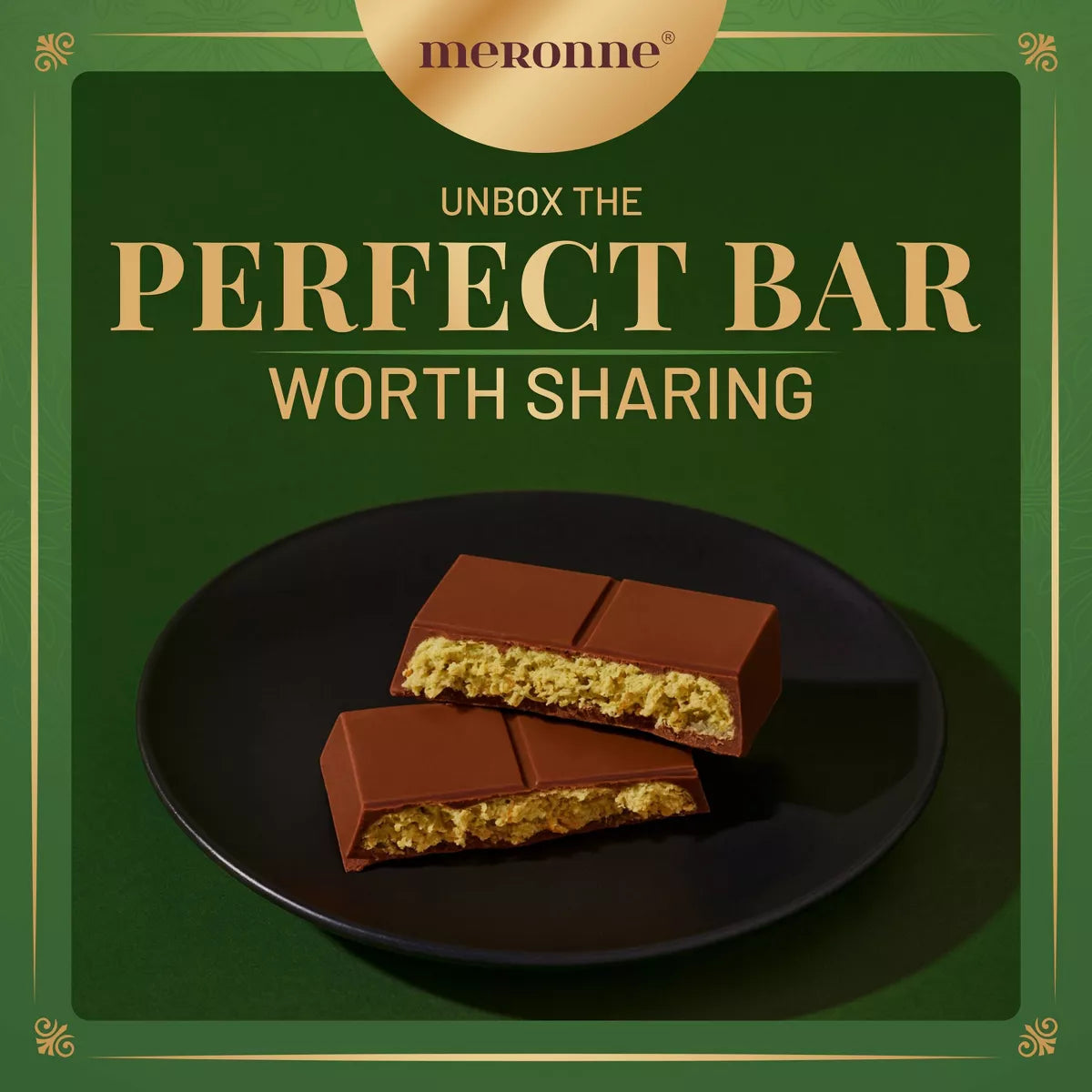 Meronne Dubai Milk Chocolate Filled with Pistachio Cream & Crispy Kadayif - 7Oz