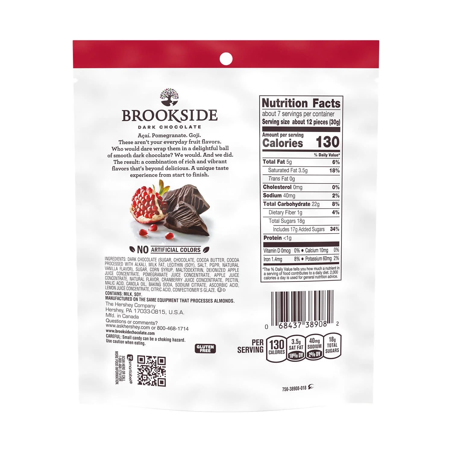 Dark Chocolate and Pomegranate Flavored Snacking Chocolate, Bag 7 Oz