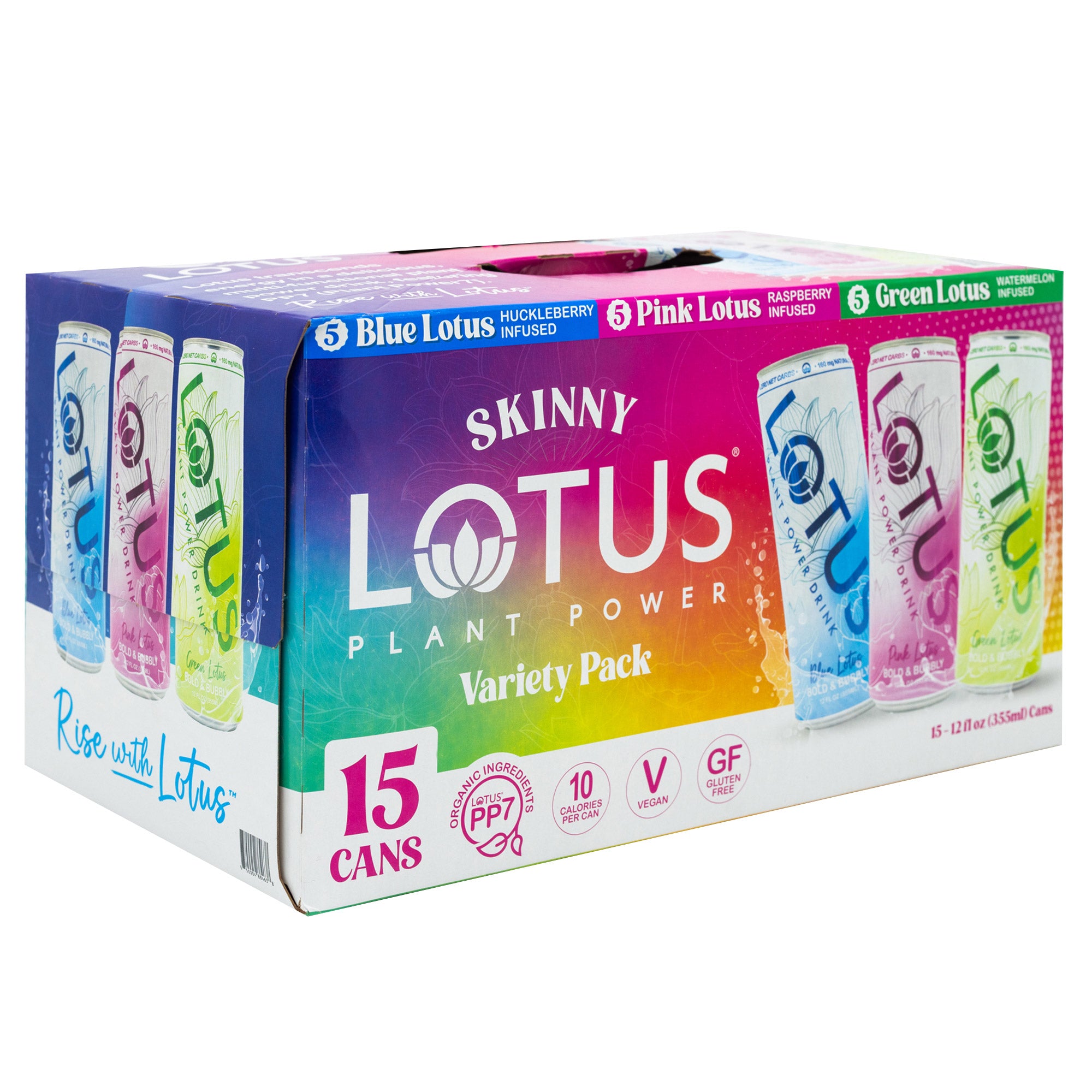 Lotus Energy Drink, Skinny Variety Pack, 12 Fl Oz, 15-Count