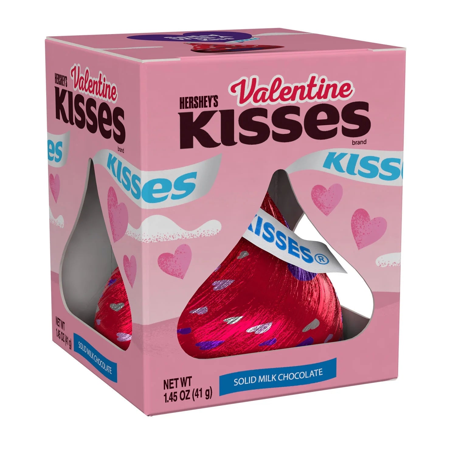 KISSES Solid Milk Chocolate, Valentine'S Candy Gift Box, 1.45 Oz